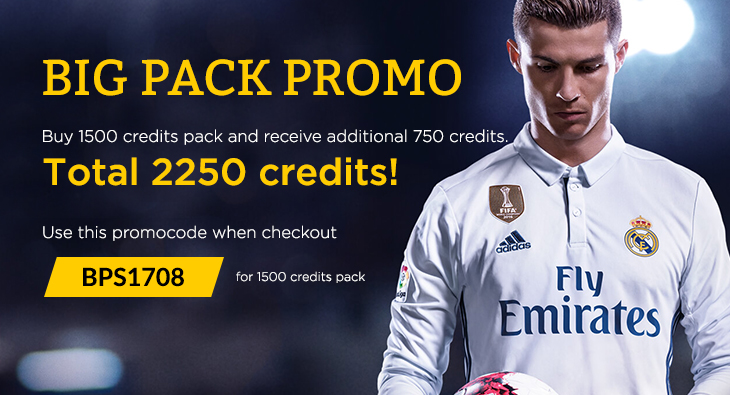 1500 credit pack promo with 750 free credits
