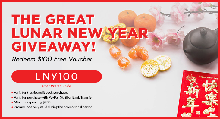 The Great Lunar New Year Giveaway! Redeem $100 Free Voucher